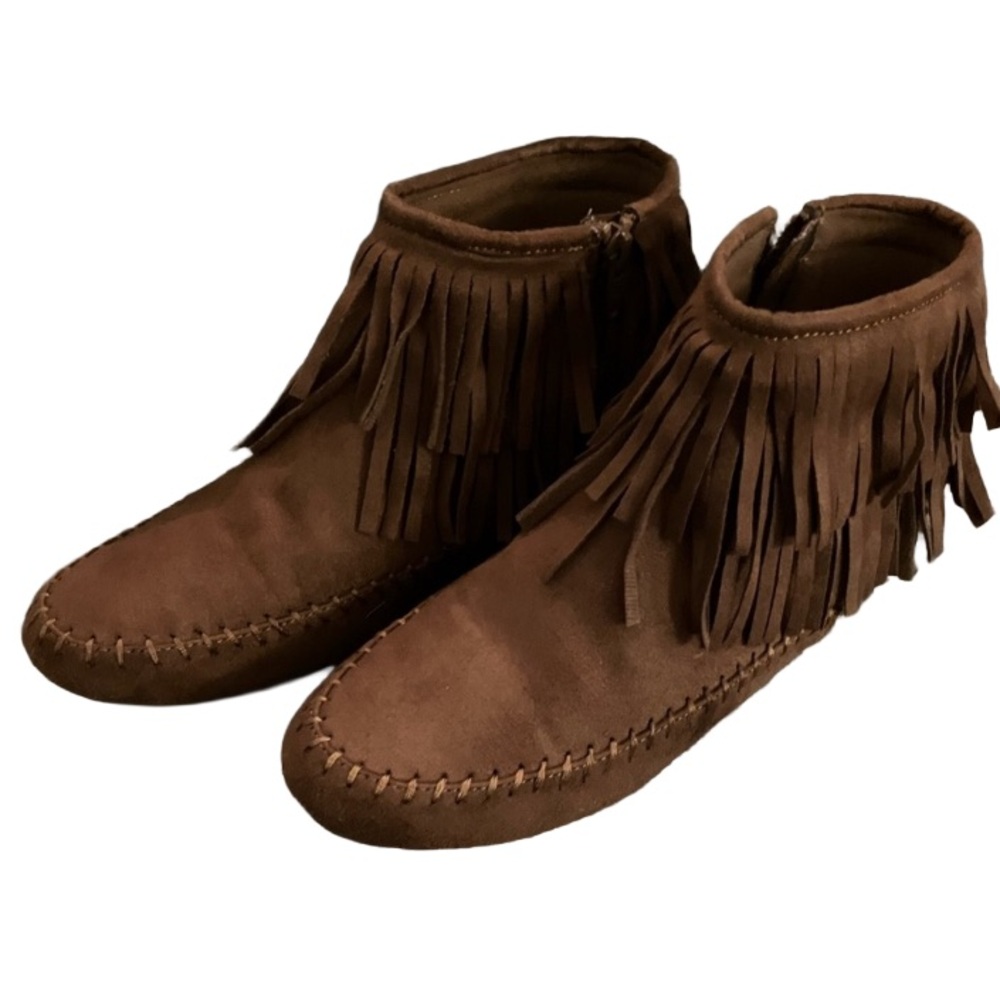 Worn Once! Like New! MUDD Fringed Suede Booties